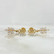 Topos Cubano Laurel Colgante 1.8gr / 2cm / Broche Mariposa Circones Blancos Oro Amarillo 18K ©