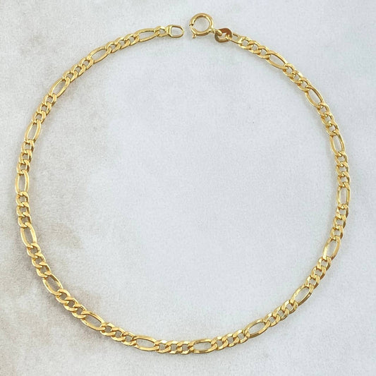 Pulso Figaro 1.45gr / 7 1/4 in / 2.4mm Oro Amarillo +1 18K