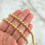 Military Chain 36.1gr / 62.5cm / 5mm Beads Diamond Cut Yellow Gold Moon 18K ©