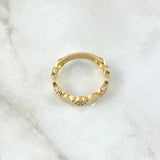 Interlaced Circles Ring 2.85gr / Size 7 / White Zircons 18K Yellow Gold *