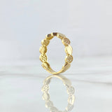 Interlaced Circles Ring 2.85gr / Size 7 / White Zircons 18K Yellow Gold *