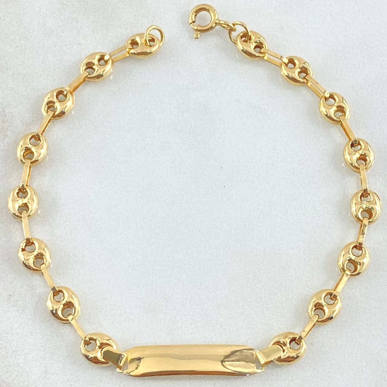 Baby Bracelet GC Bordered Plate 2.75gr / 17cm / 18K Gold ©