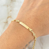 Baby Bracelet GC Bordered Plate 2.75gr / 17cm / 18K Gold ©