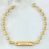 Baby Bracelet GC Bordered Plate 1.8gr / 14cm / 18K Gold ©