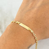 Baby Bracelet GC Bordered Plate 1.8gr / 14cm / 18K Gold ©