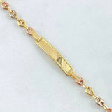 Baby Bracelet GC Dotted Rectangular Plate 1.75gr / 14cm / 18K Gold ©