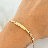 Baby Bracelet GC Dotted Rectangular Plate 1.75gr / 14cm / 18K Gold ©