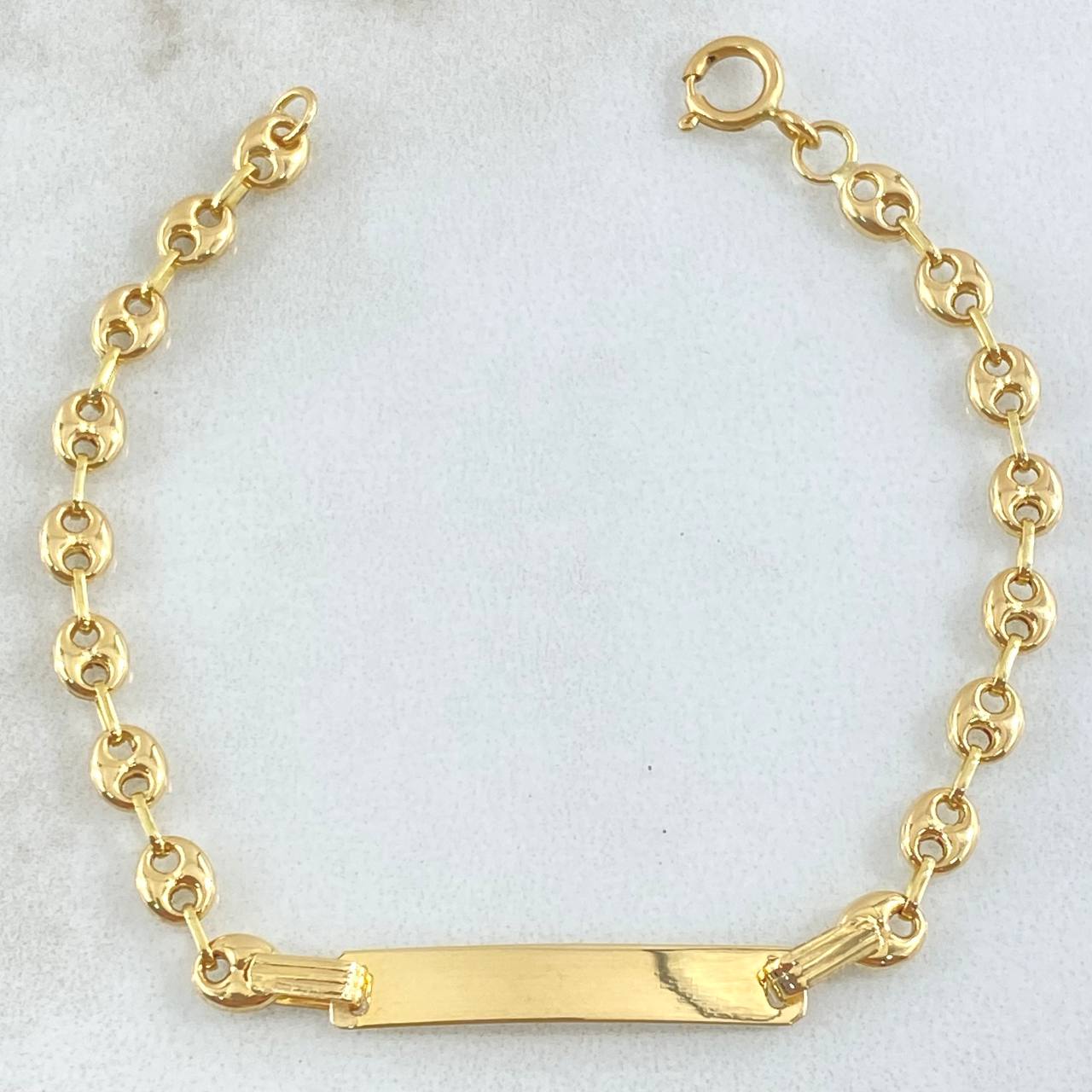 Baby Bracelet GC Rectangular Plate 1.75gr / 14cm / 18K Gold ©