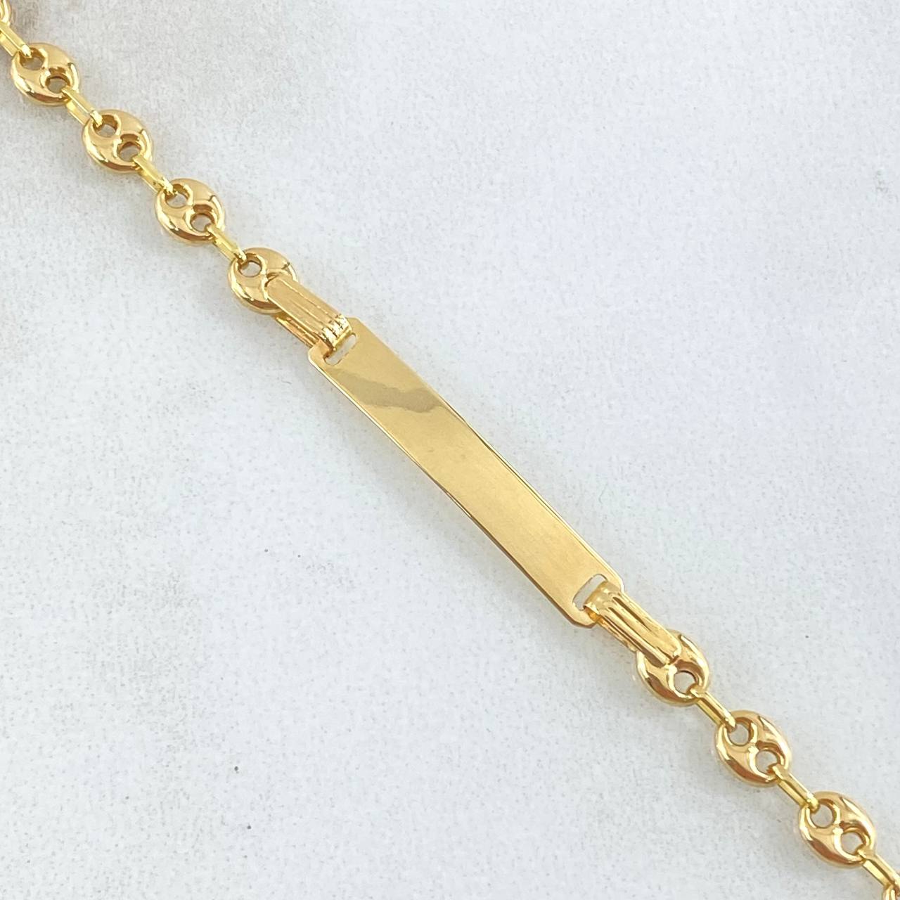 Baby Bracelet GC Rectangular Plate 1.75gr / 14cm / 18K Gold ©