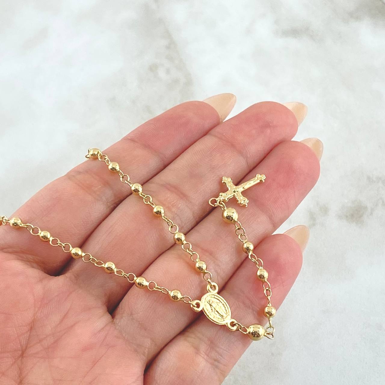 Miraculous Virgin Rosary 6.15gr / 50cm / 18K Gold ©