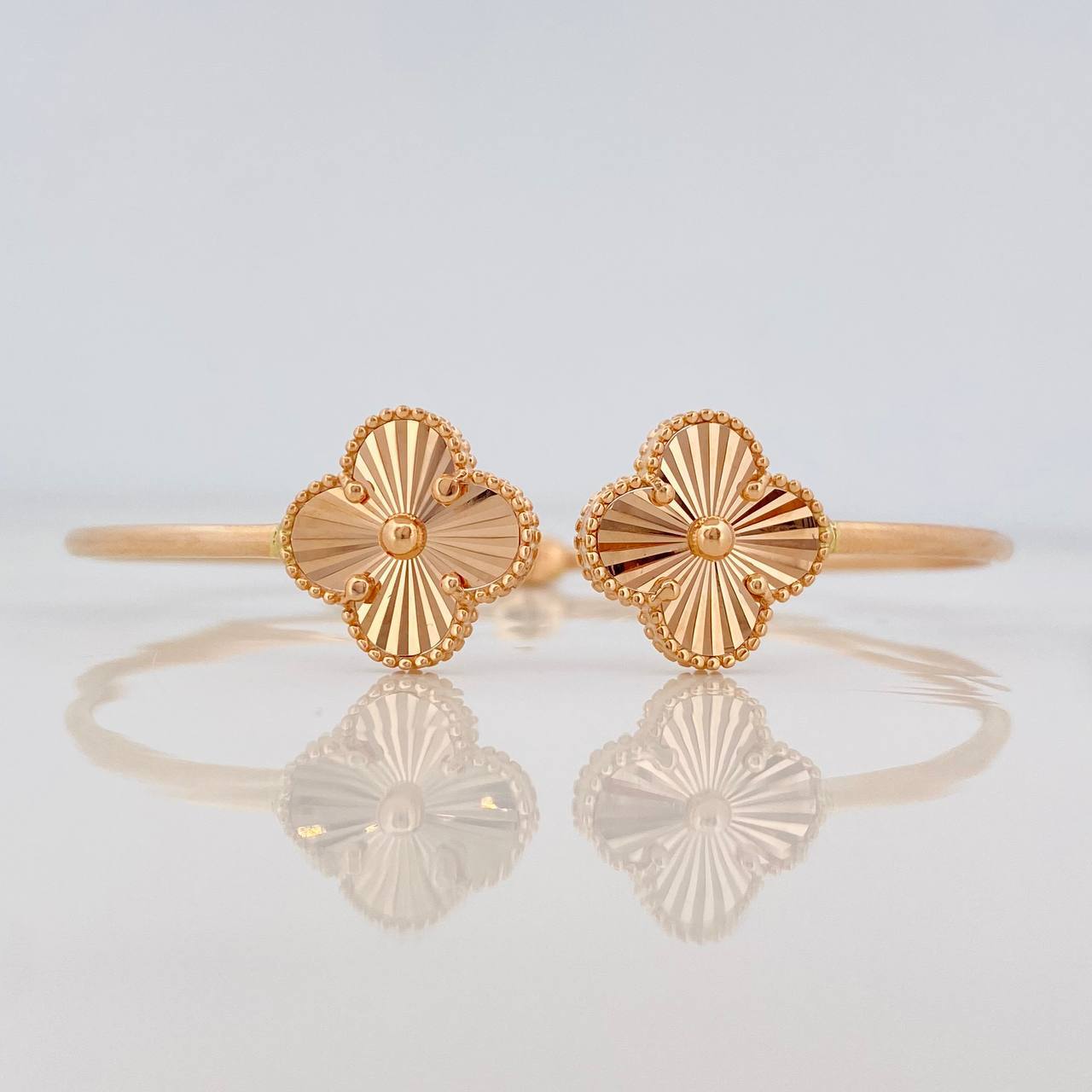 Pulso Aro Trebol 6.8g / 7 in / 1mm Oro Rosa 18K