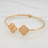 Pulso Aro Trebol 6.75g / 6 3/4 in / 2mm Oro Rosa 18K