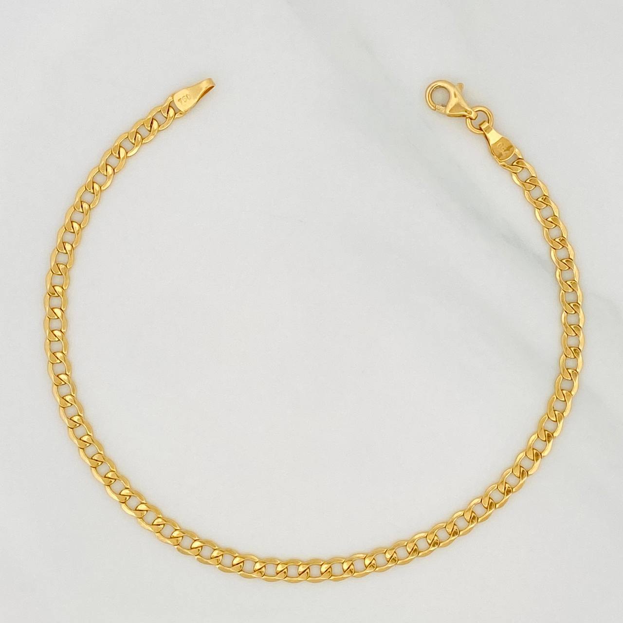 Pulso Cubano 2.45g / 7 3/4 in / 3.2mm Oro Amarillo 18K