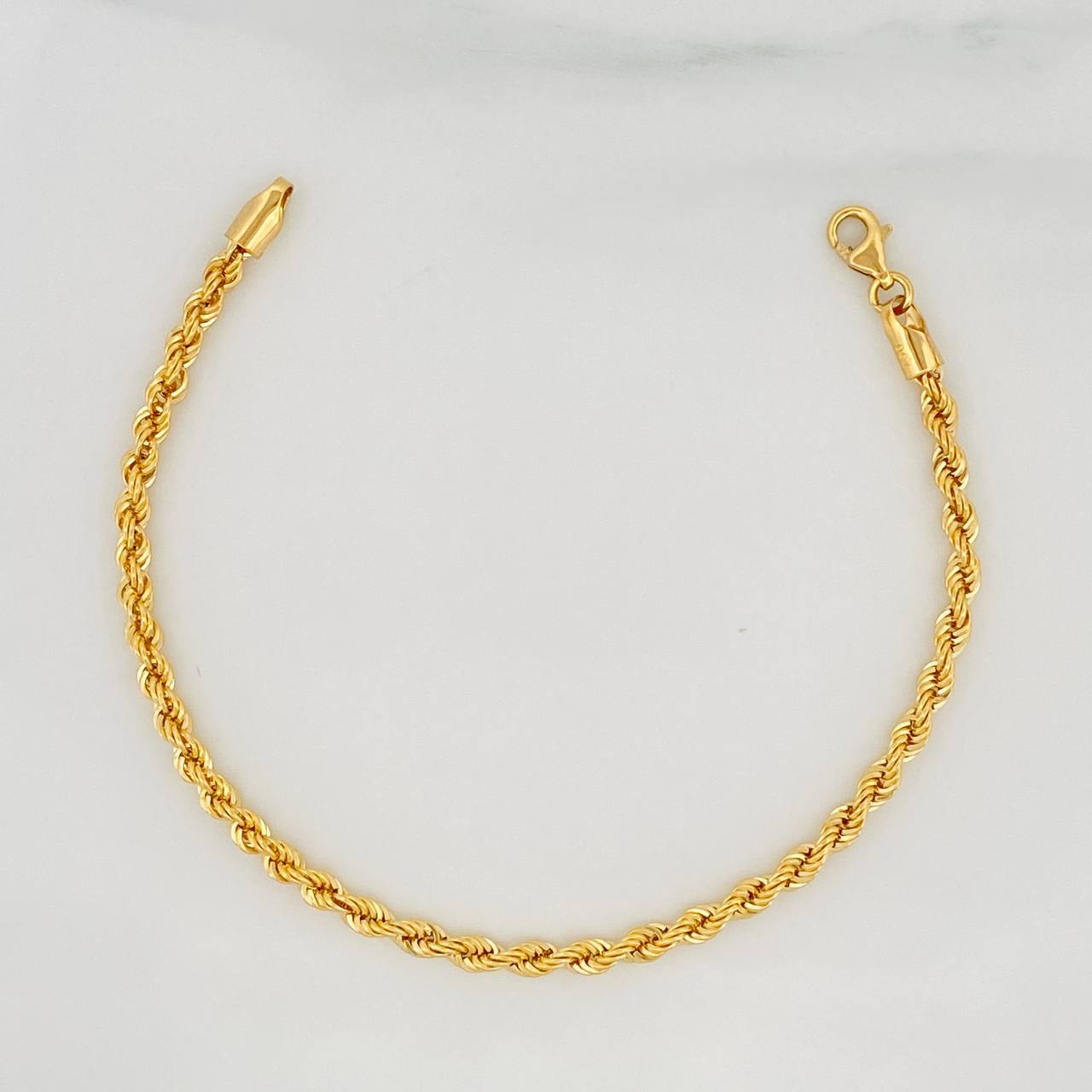 Pulso Lazo 2.9g / 7 1/2 in / 3mm Oro Amarillo 18K