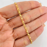 Pulso Escalera Plana 1.3g / 7 3/4 in / 2.5mm Oro Amarillo 18K