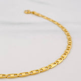 Pulso Escalera Plana 1.3g / 7 3/4 in / 2.5mm Oro Amarillo 18K