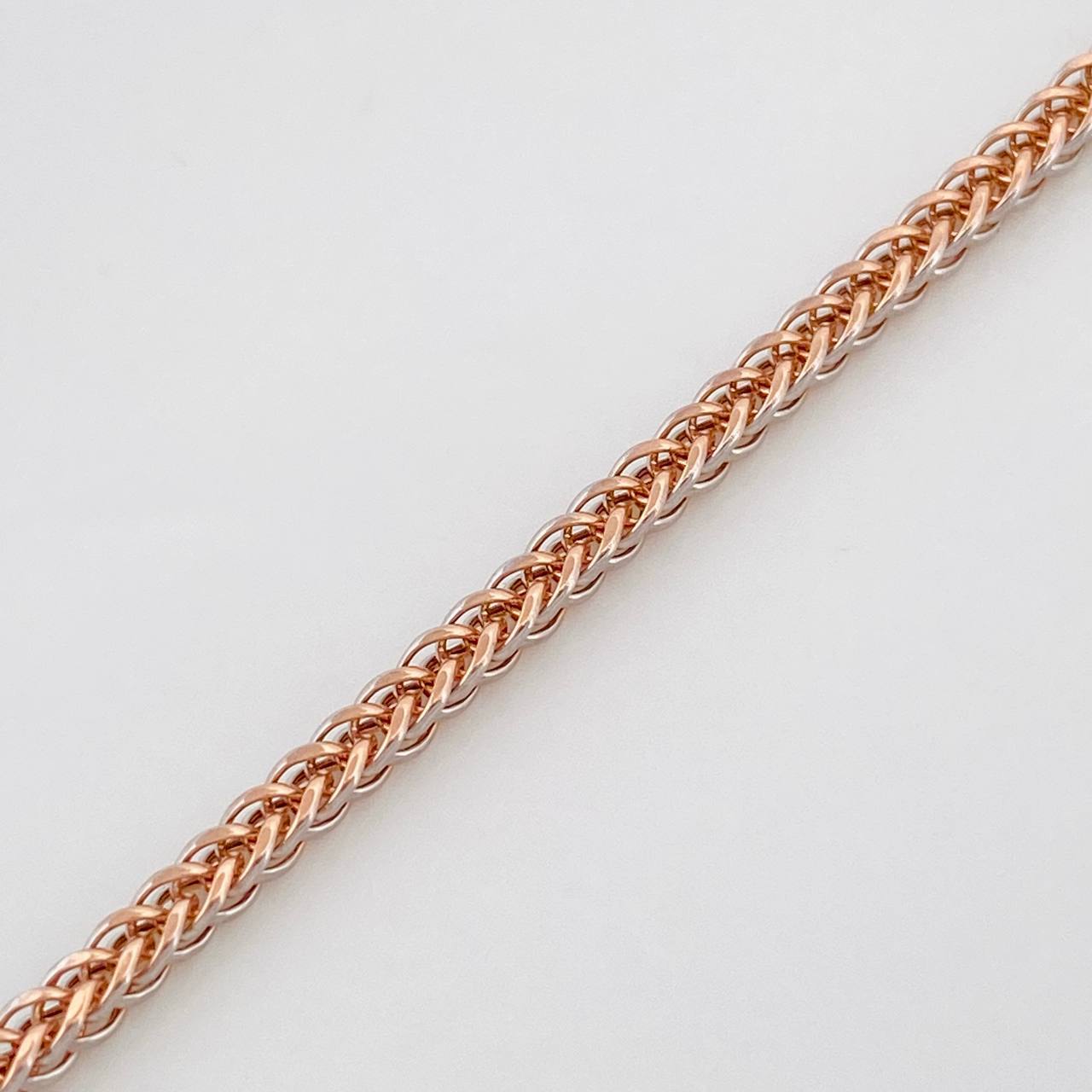 Pulso Franco 2g / 7 3/4 in / 1.85mm Dos Oros Blanco Rosa 18K