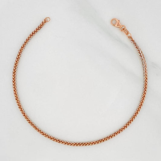 Pulso Franco 2g / 7 3/4 in / 1.85mm Dos Oros Blanco Rosa 18K