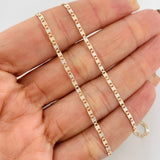 Flat Mariner Chain Diamond Cut 3.7g / 24 in / 1.74mm Three Golds 18K