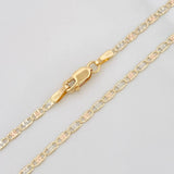 Flat Mariner Chain Diamond Cut 3.7g / 24 in / 1.74mm Three Golds 18K