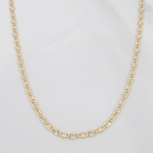 Cadena Escalera Plana Diamantada 2.6g / 24 in / 1.67mm Tres Oros 18K