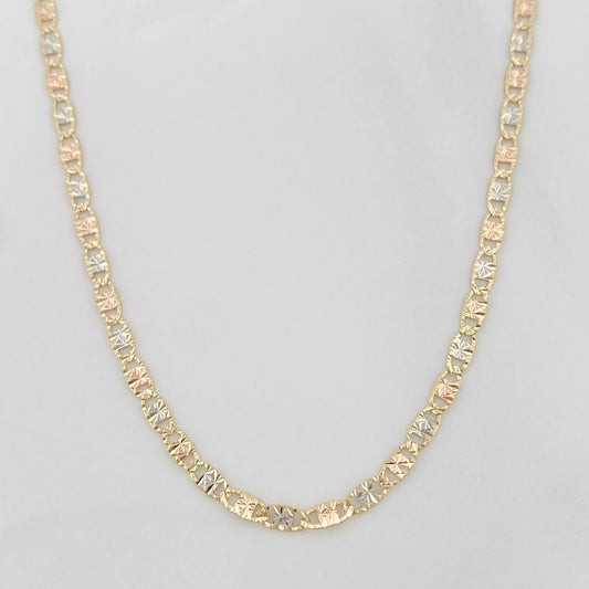 Cadena Escalera Plana Diamantada 2.95g / 18 in / 2.47mm Tres Oros 18K