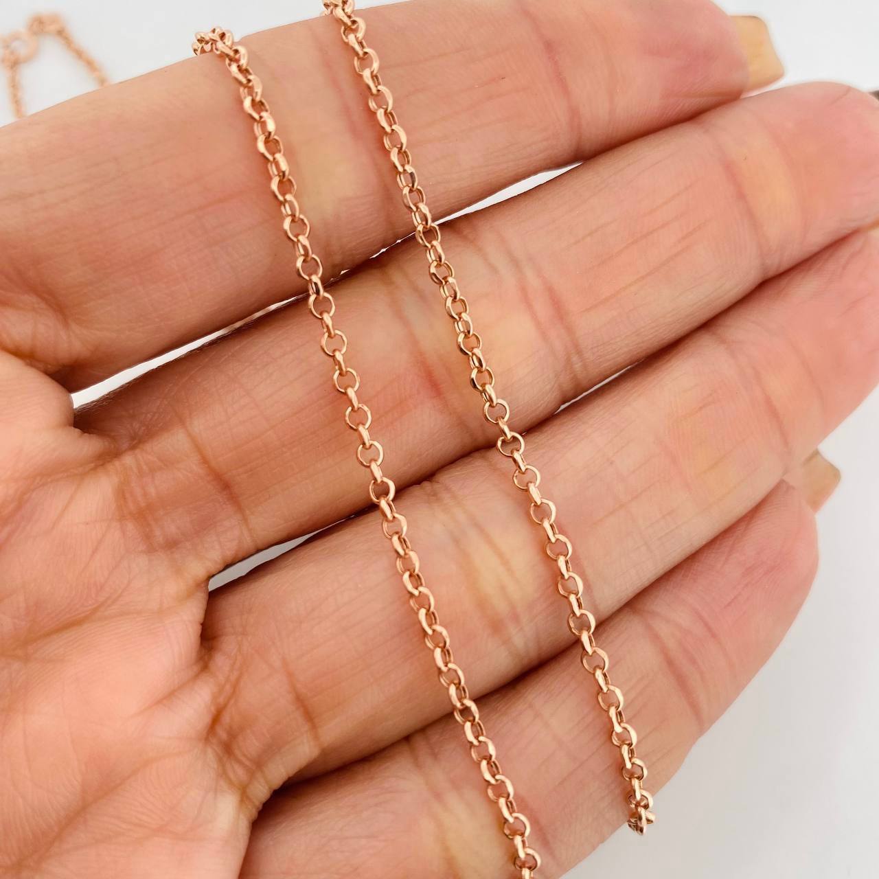 Cadena Aro Seguido 2.45g / 24 in / 2mm Oro Rosa 18K
