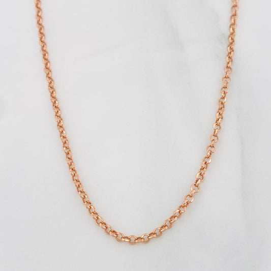 Cadena Aro Seguido 2.45g / 24 in / 2mm Oro Rosa 18K