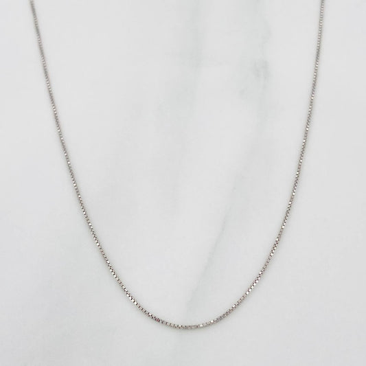 Cadena Veneciana 1.05g / 18 in / 0.48mm Oro Blanco 18K