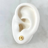 Stud Earrings GC 0.8gr / 8mm Diamond Cut 18K Yellow Gold ©