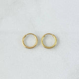 Candongas Aro Liso 0.35gr / 1/4 in / Oro Amarillo 18K !