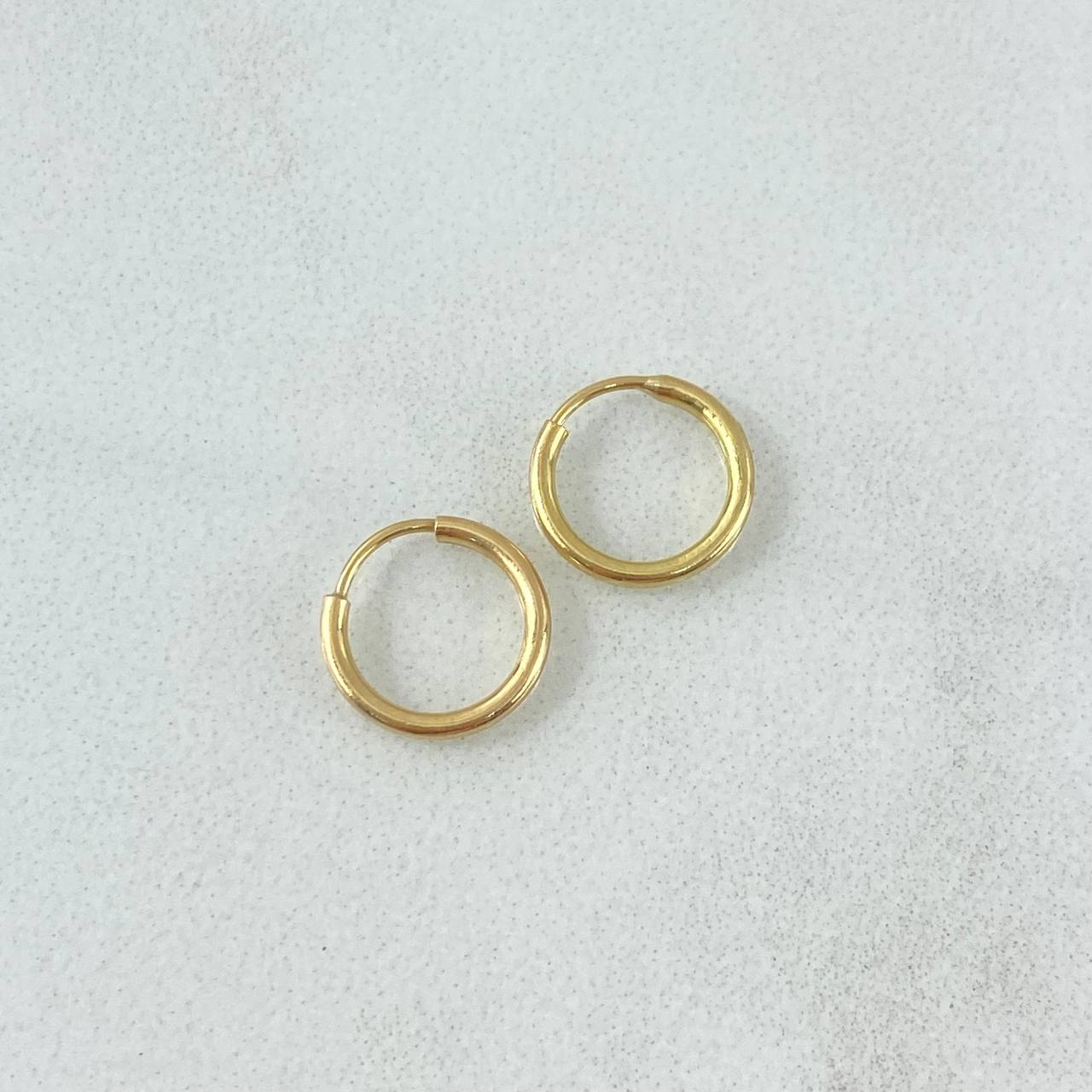 Hoop Earrings Hoop 0.45gr / 0.4in / 18K Gold!
