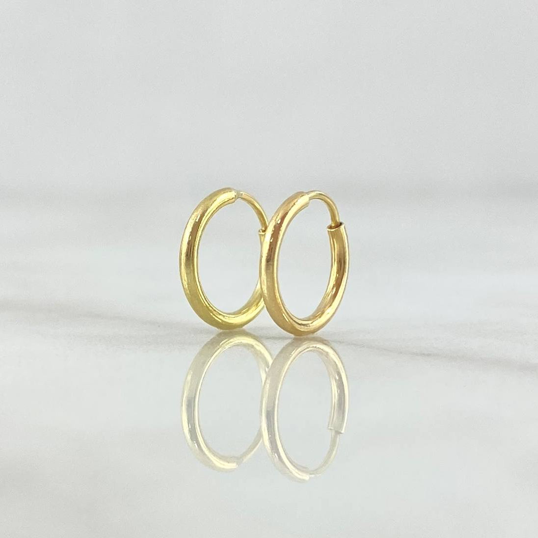 Candongas Aro Liso 0.35gr / 1/4 in / Oro Amarillo 18K !