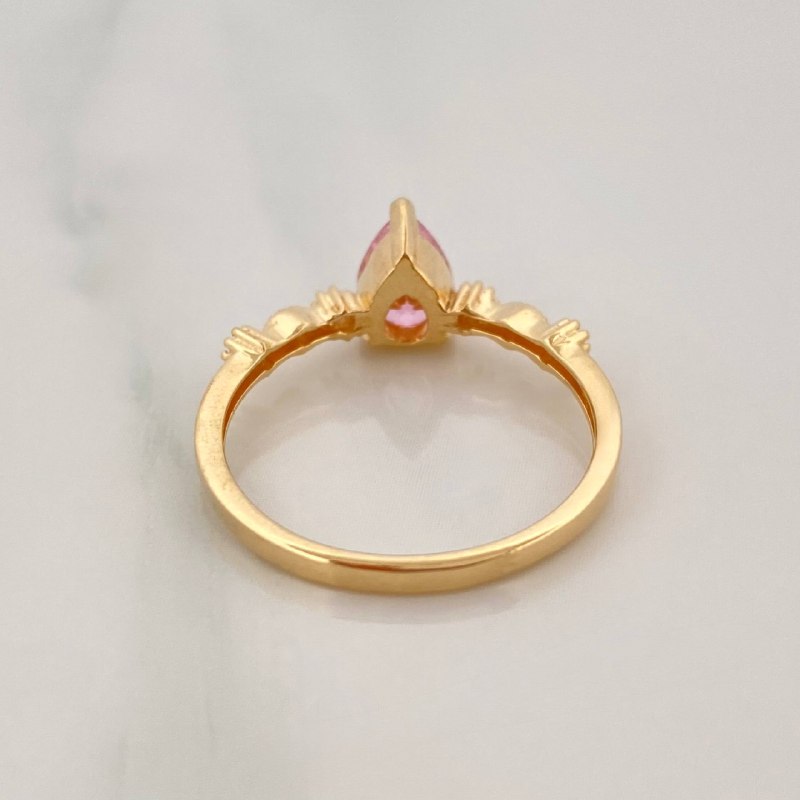Solitaire Drop Ring 2.1 g / T6 1/2 Yellow Gold 18K