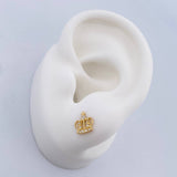 Topos Corona Real 0.85gr / Circones Blancos Oro Amarillo 18K &
