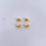 Stud Earrings Heart Stud 1.05gr / White Zircons 18K Yellow Gold $