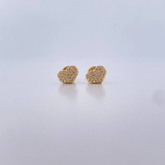 Stud Earrings Heart Stud 1.05gr / White Zircons 18K Yellow Gold $