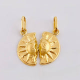 Dije Sol Pareja 1gr / 3/4 in / Oro Amarillo 18K *