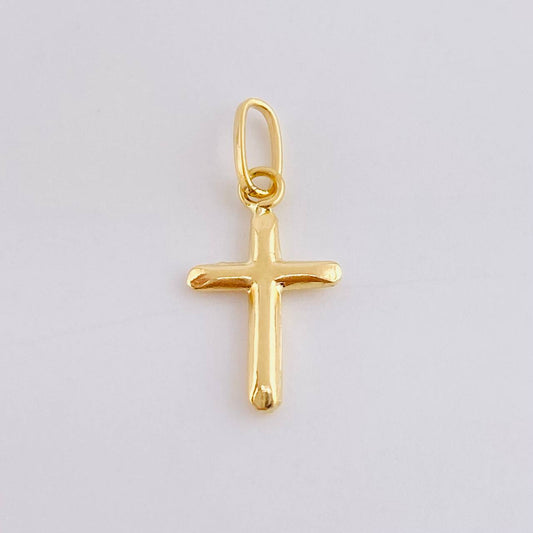 Dije Cruz Puntas Planas 0.2g / 1/2 in Oro Amarillo 18K