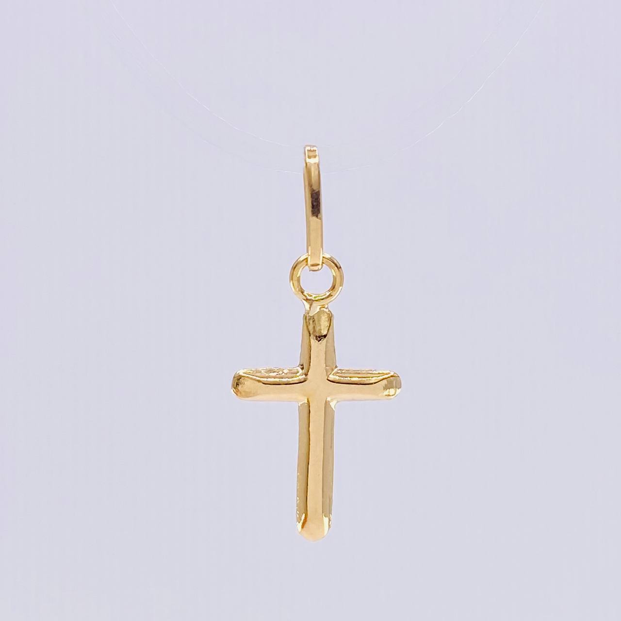 Pendant Flat-Tipped Cross 0.2g / 1/2 in Yellow Gold 18K