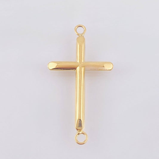 Herraje Cruz Lisa 0.8gr / 1 1/4 in / Oro Amarillo 18K