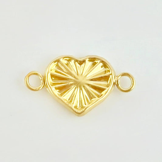 Herraje Corazón Diamantado 0.55gr / 3/4 in / Oro Amarillo 18K *