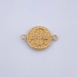 Herraje San Benito 1.6gr / 2.4cm / Troquelado Oro Amarillo 18K &