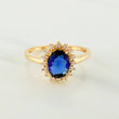 Oval Halo Ring 2.2 g / T6 3/4 18K Yellow Gold