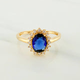 Oval Halo Ring 2.2 g / T6 3/4 18K Yellow Gold