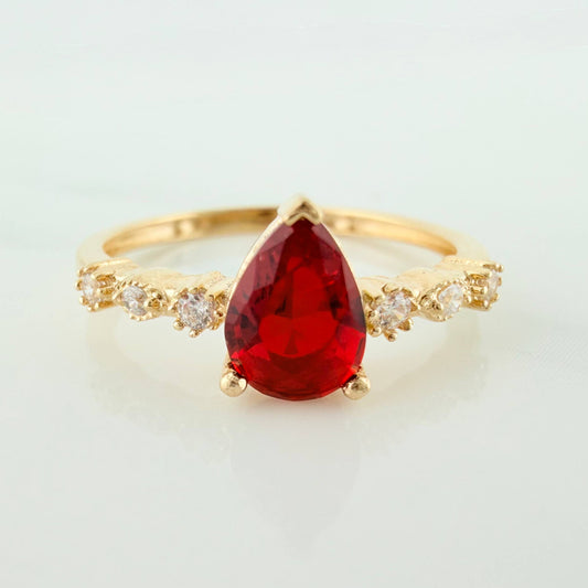 Halo Drop Ring 1.85 g / T6 1/4 18K Yellow Gold