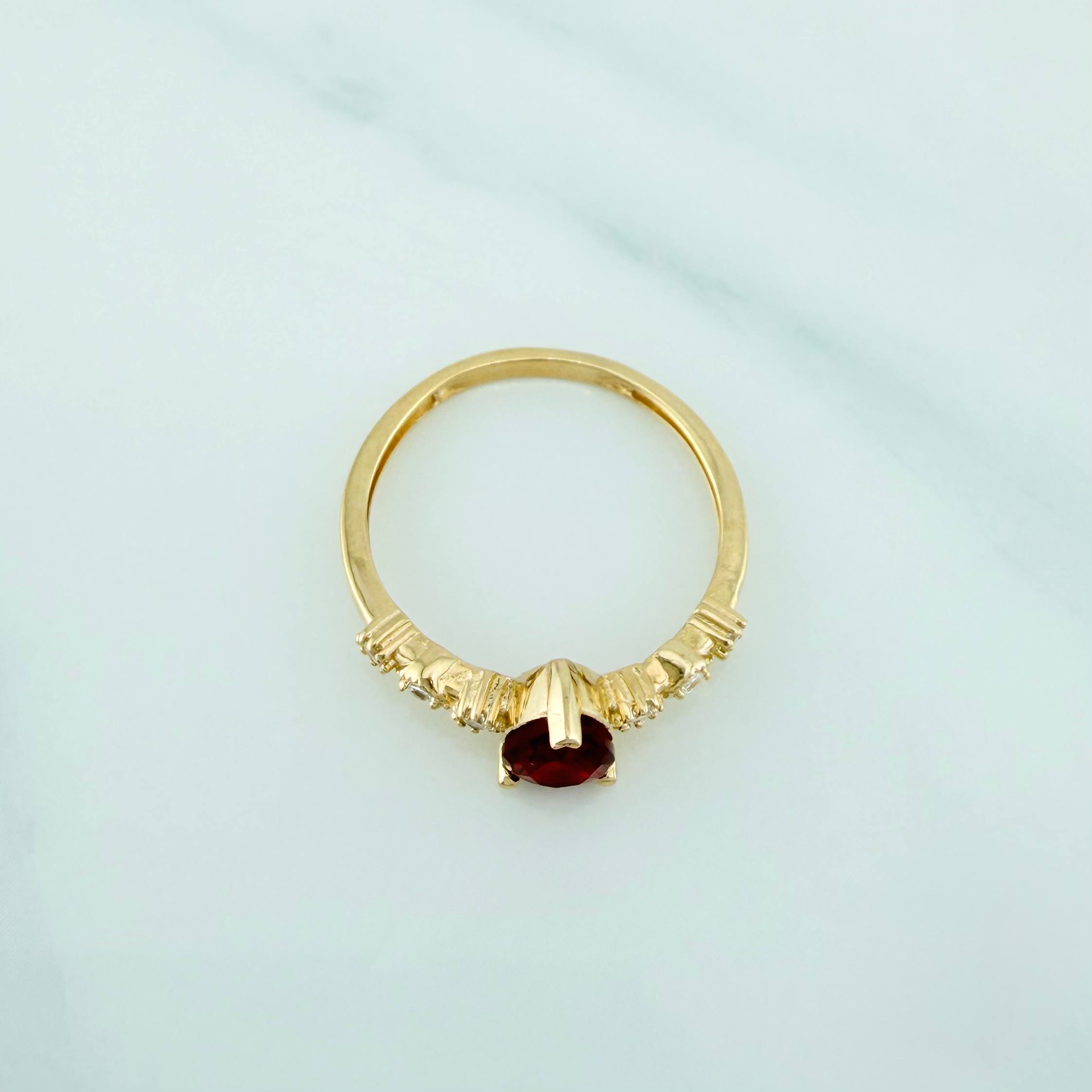 Halo Drop Ring 1.85 g / T6 1/4 18K Yellow Gold