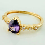 Halo Drop Ring 2.2 g / T7 1/4 18K Yellow Gold