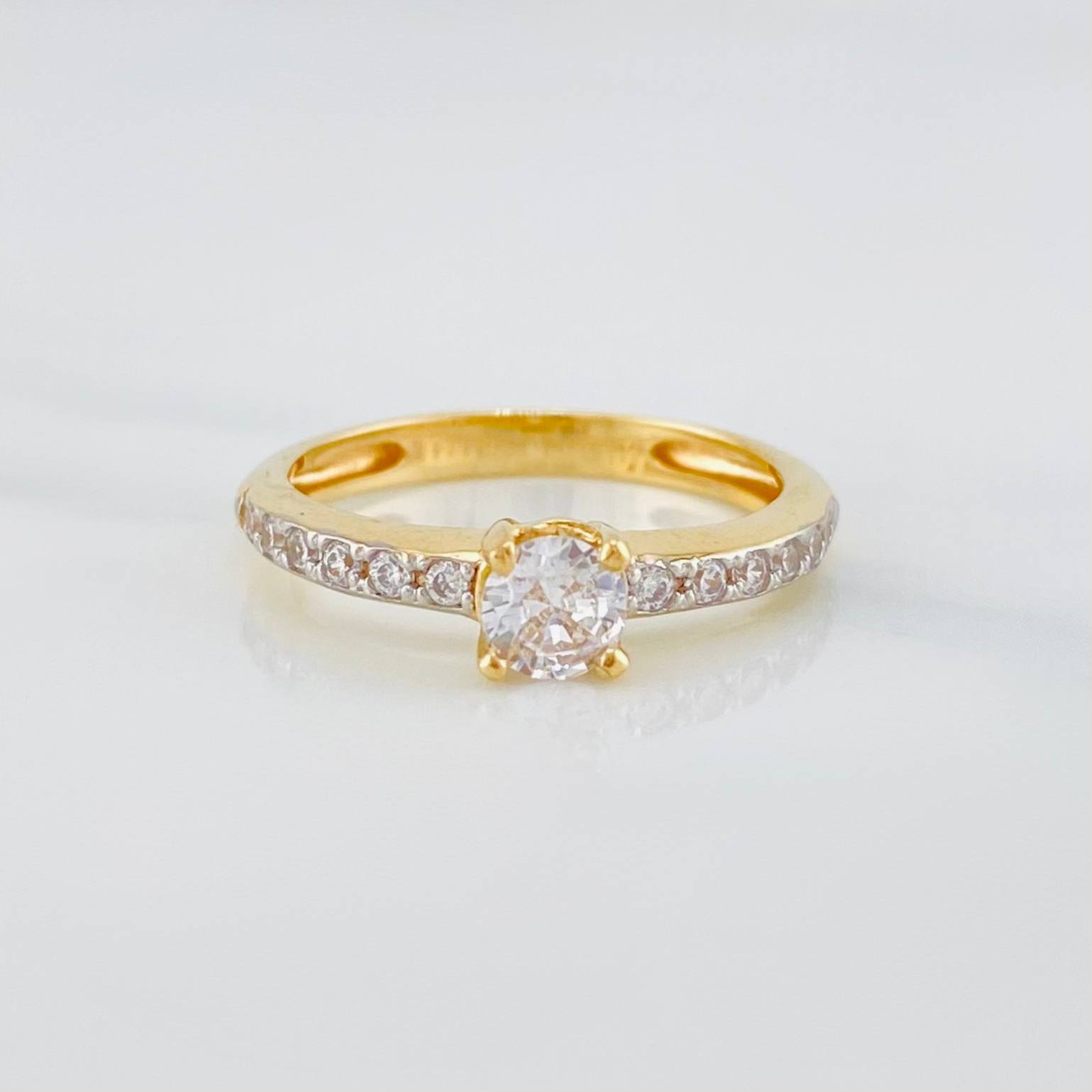 Solitaire Ring Churumbela 3 g / T6 1/2 Two Yellow White Gold 18K