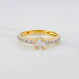 Solitaire Ring Churumbela 3 g / T6 1/2 Two Yellow White Gold 18K